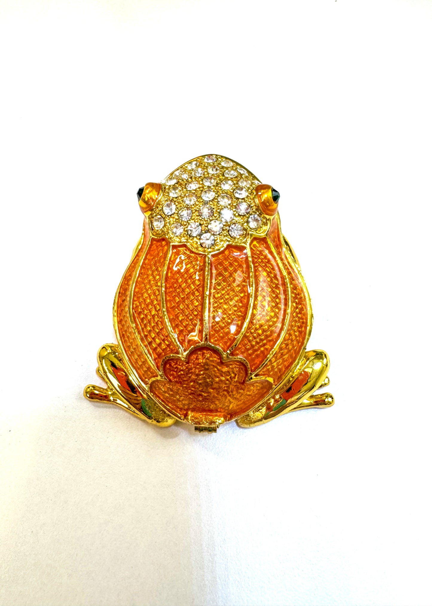 Fire Opal Orange Toad Trinket Box