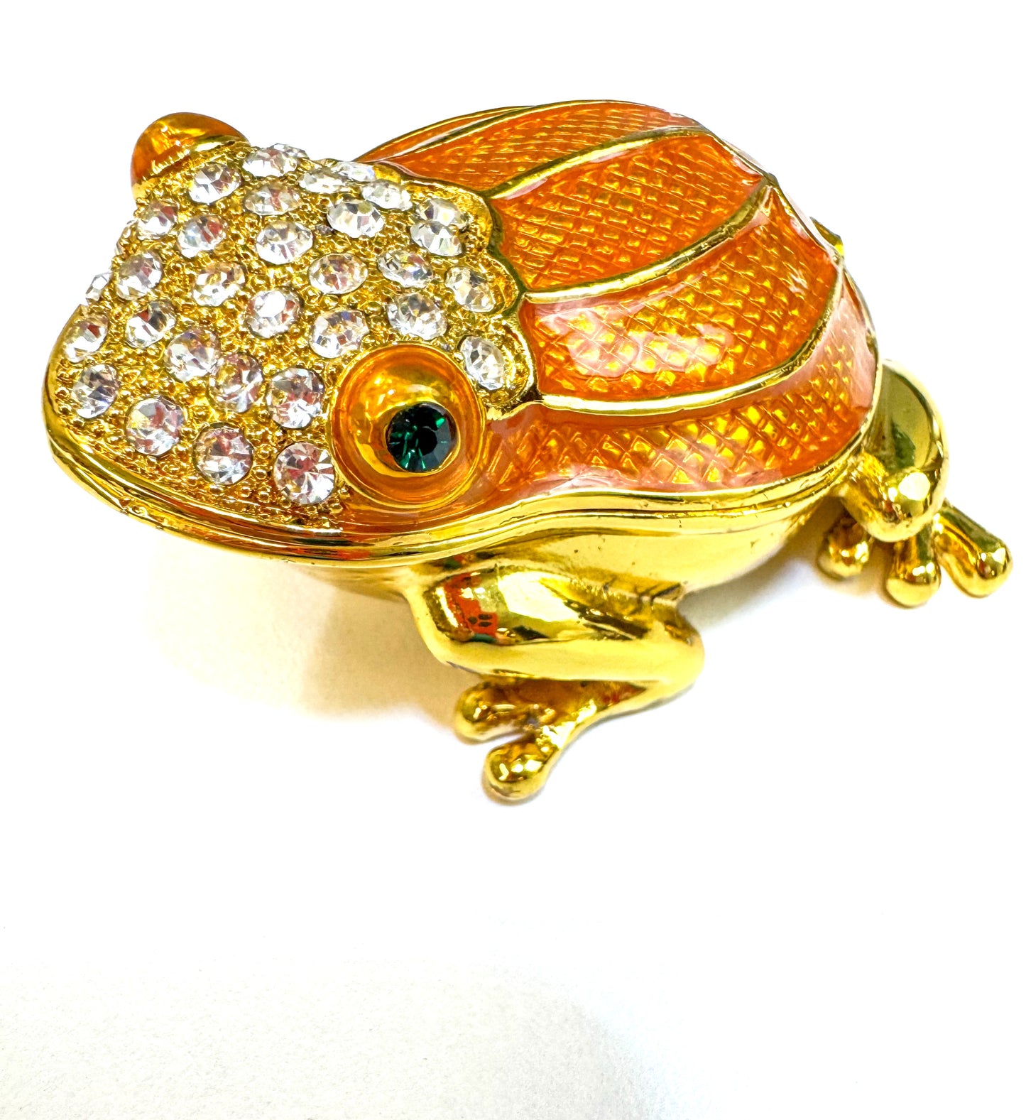 Fire Opal Orange Toad Trinket Box