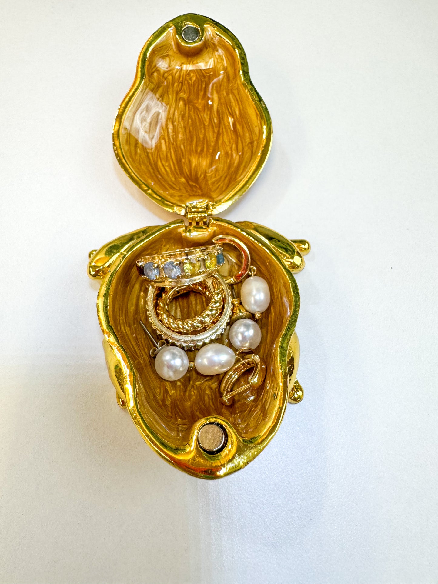 Fire Opal Orange Toad Trinket Box