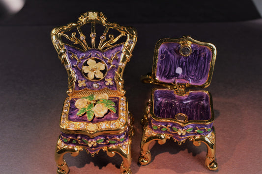 Victorian Purple Chair Trinket Box