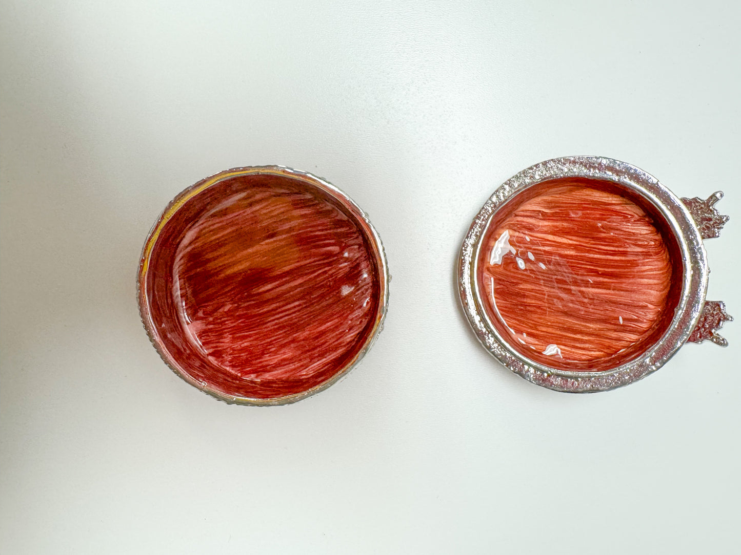 Silver & Red Butterfly Trinket Box