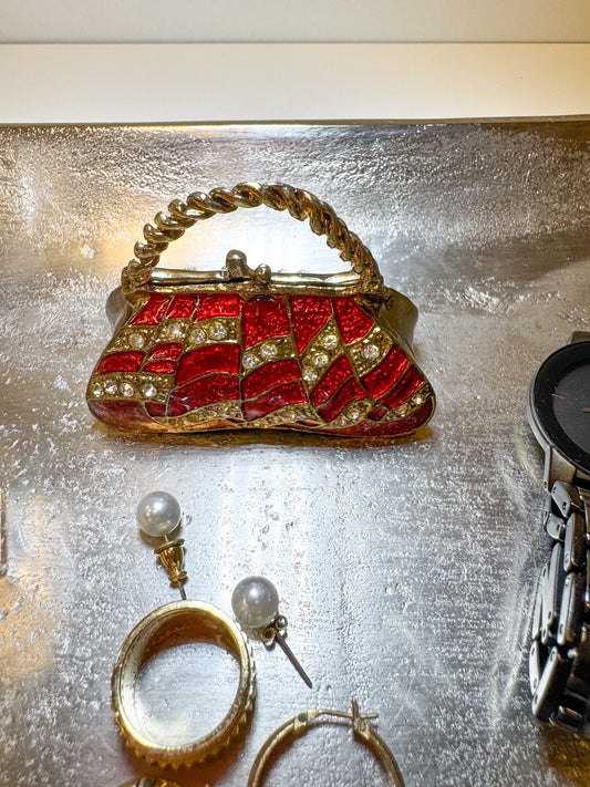 Ruby Handbag Trinket Box