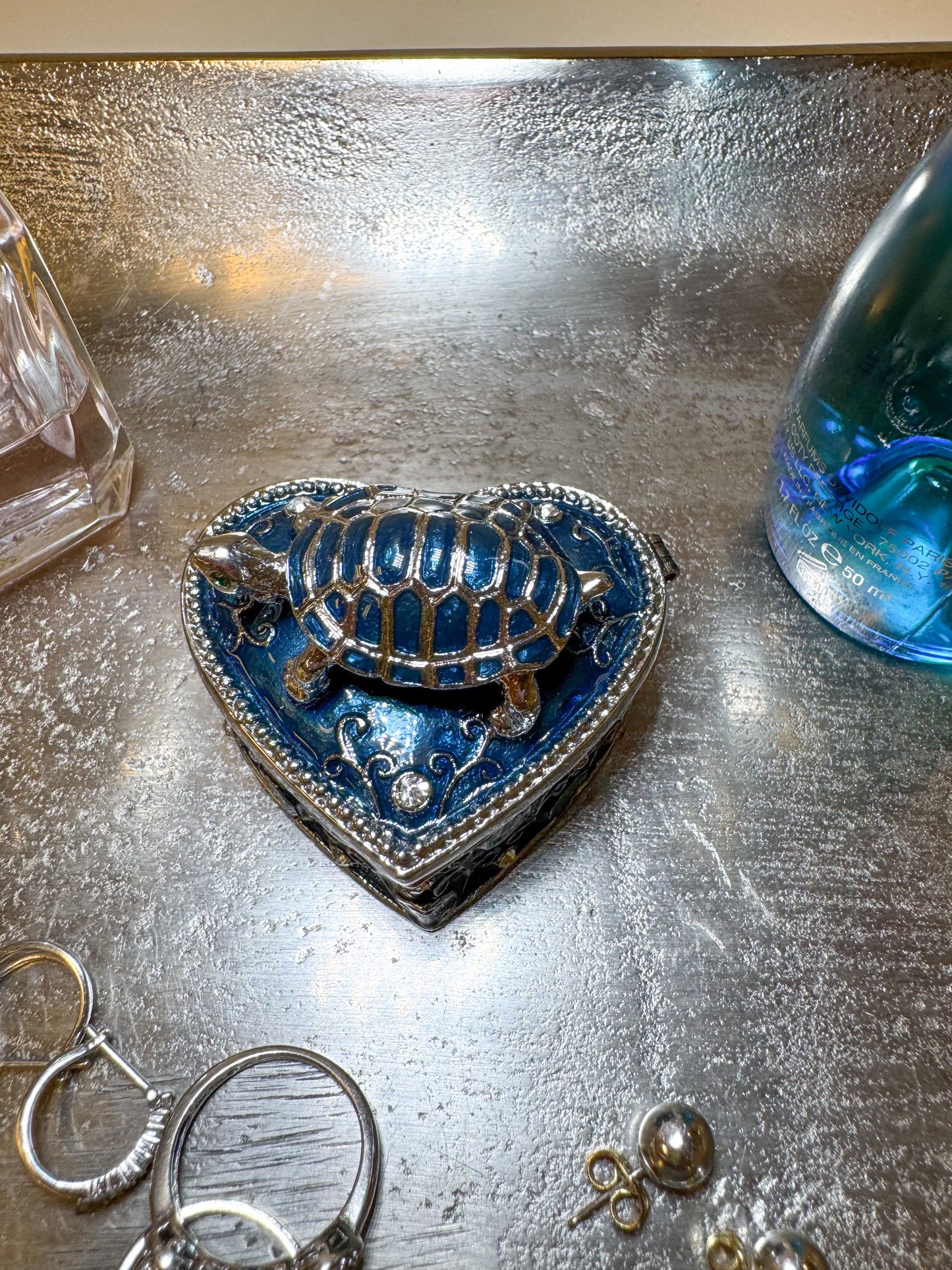 Heart Shaped Trinket Box With a Turtle