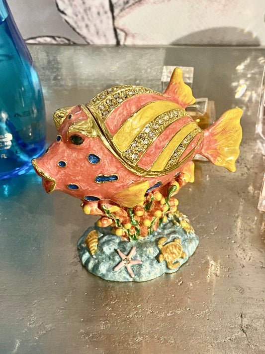 Pink Kissing Fish Trinket Box