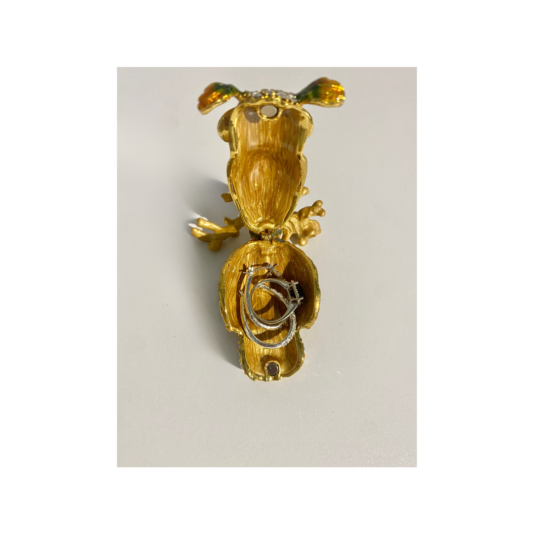 Large Gold Owl with Emerald Eyes