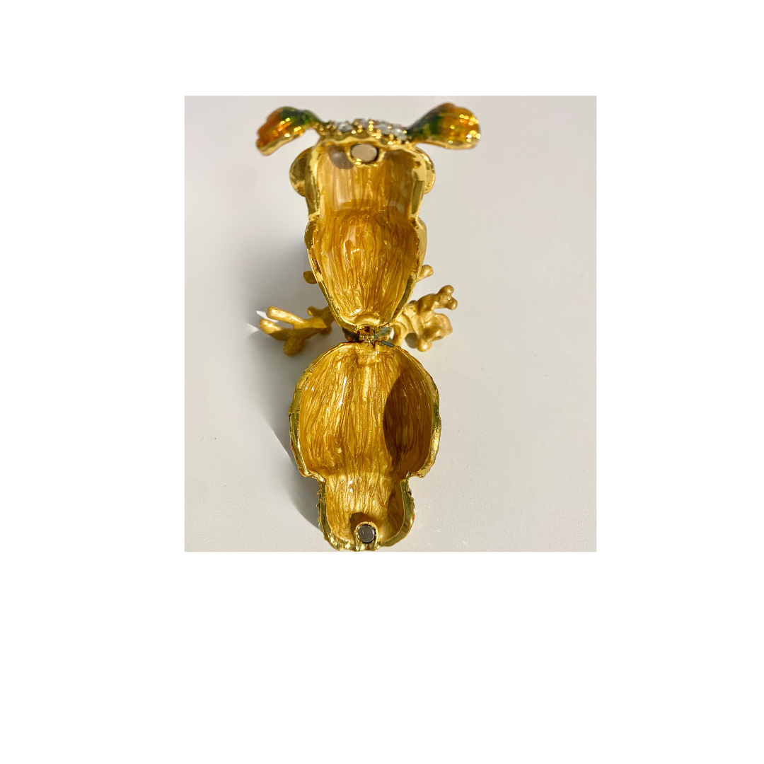 Large Gold Owl with Emerald Eyes