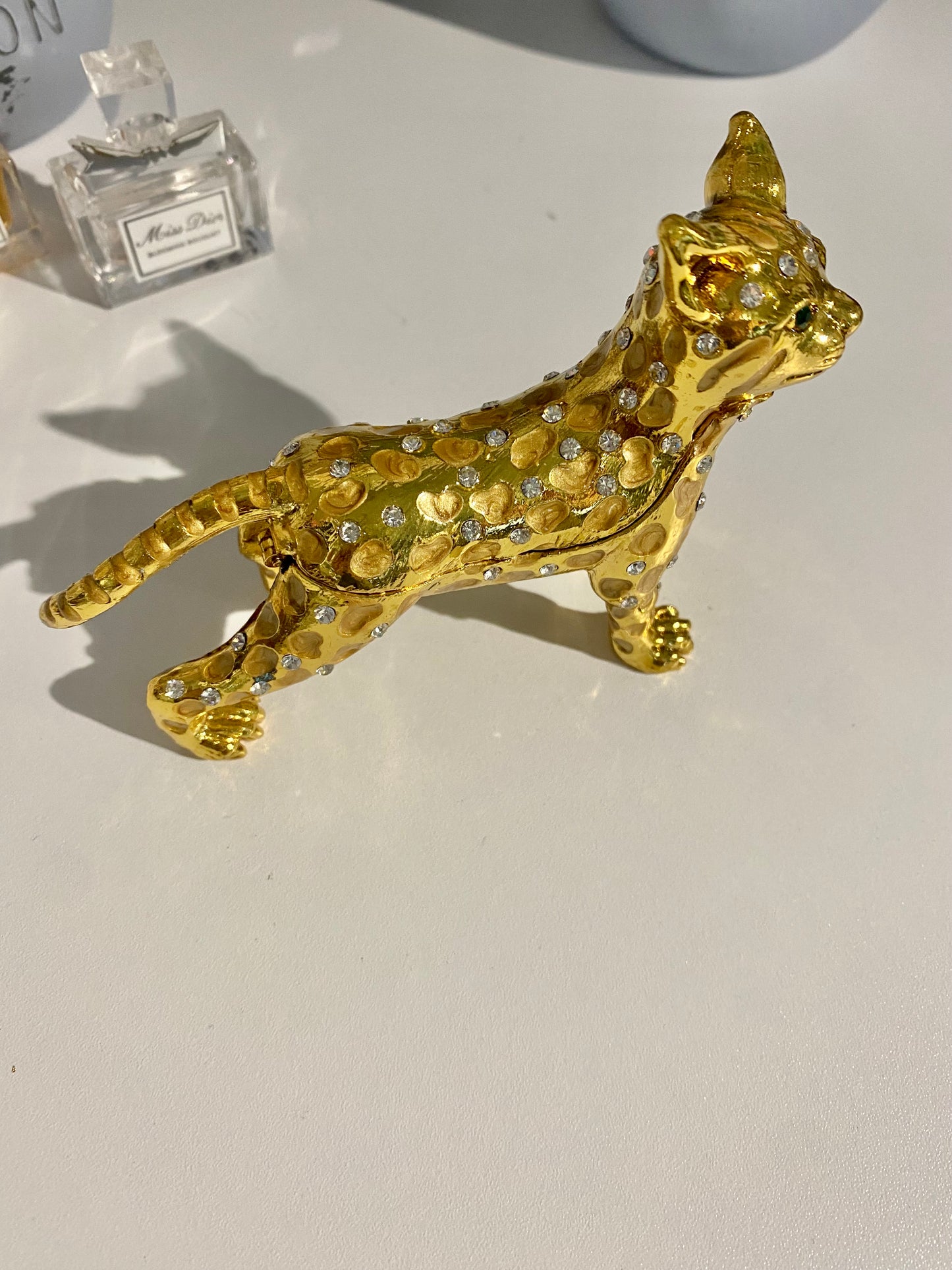 Gold Leopard Trinket Box