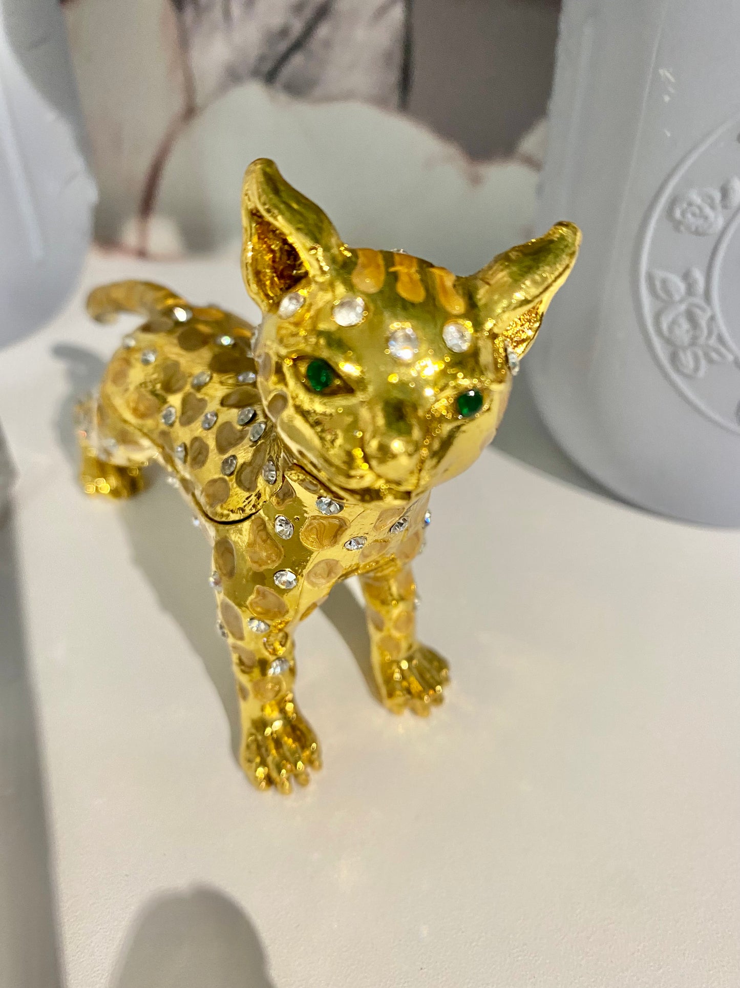 Gold Leopard Trinket Box