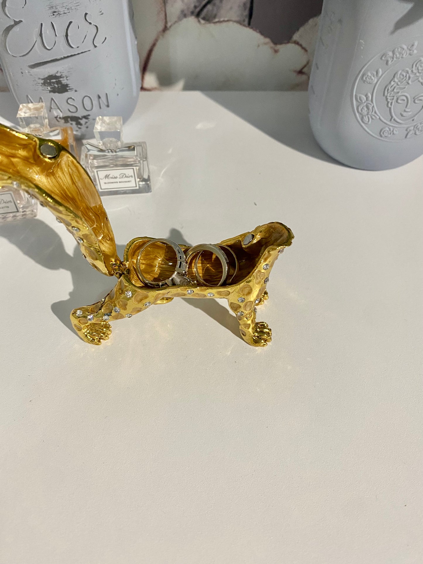 Gold Leopard Trinket Box