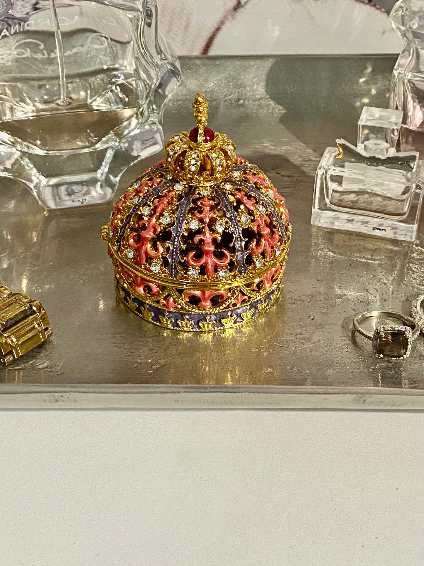 Vintage Crown Trinket Box