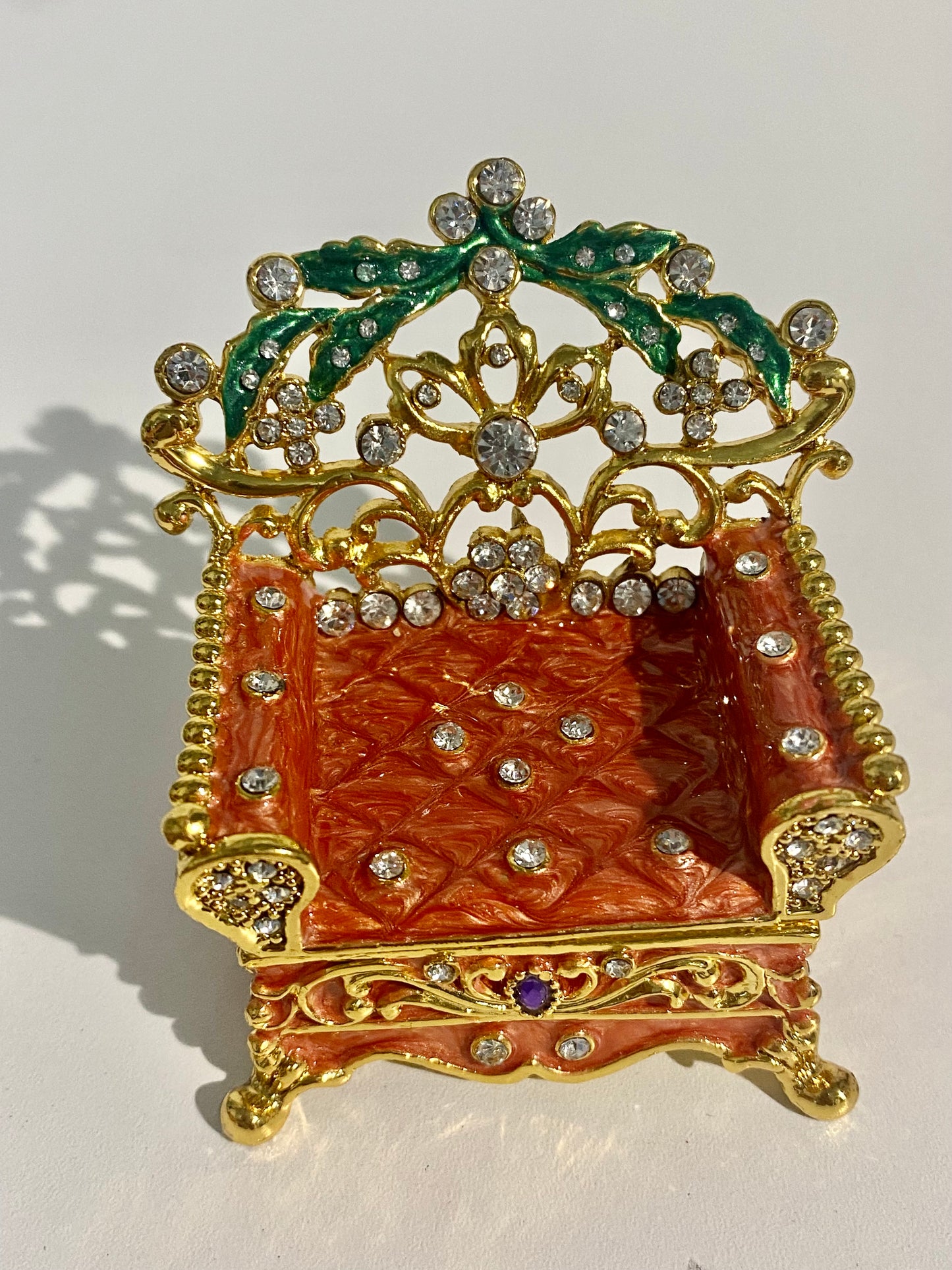 Orange Loveseat Trinket Box