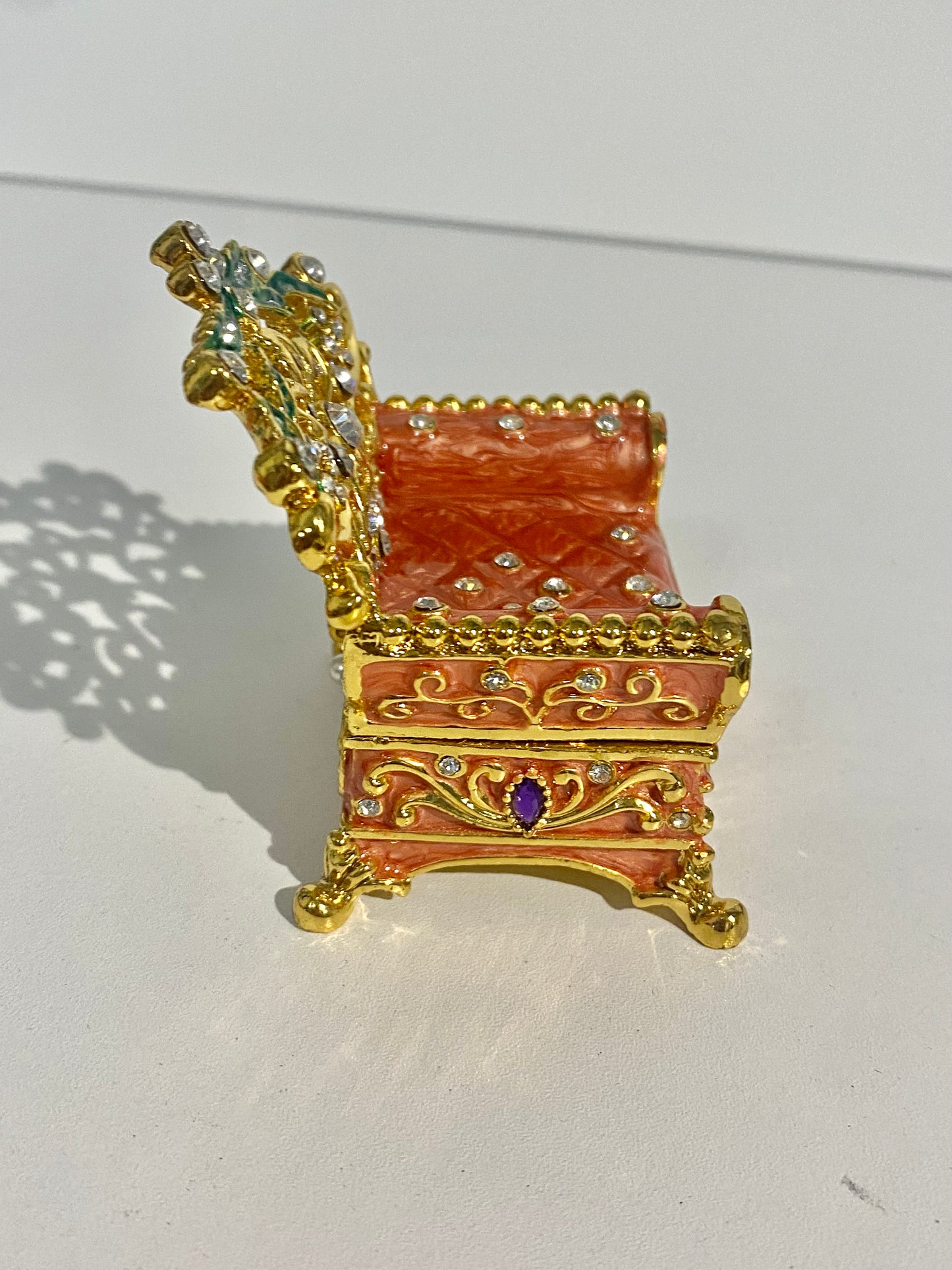 Orange Loveseat Trinket Box