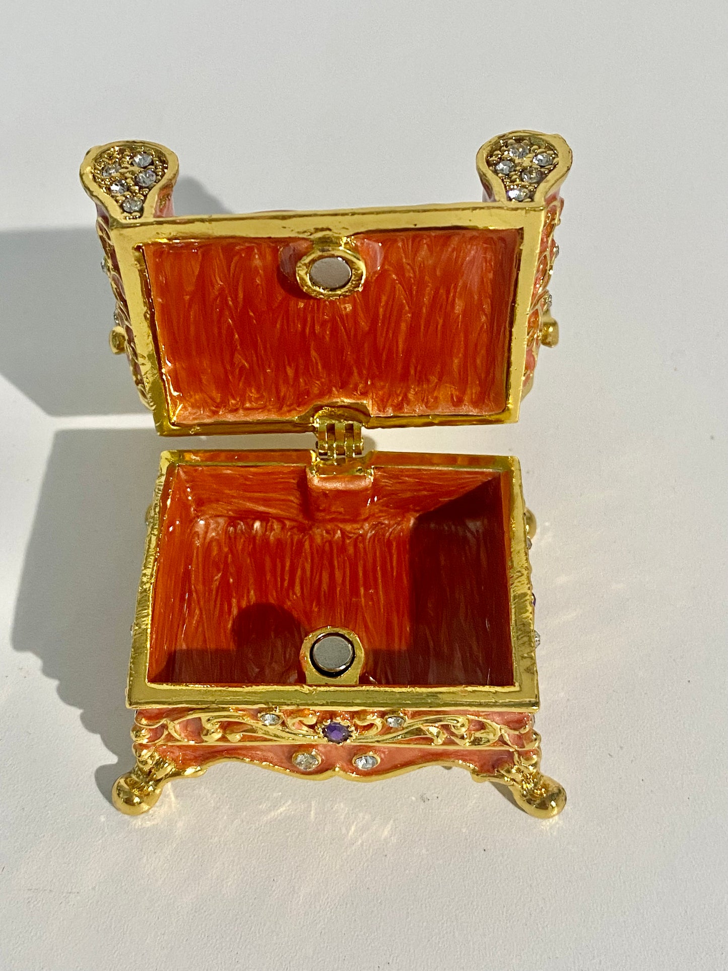 Orange Loveseat Trinket Box