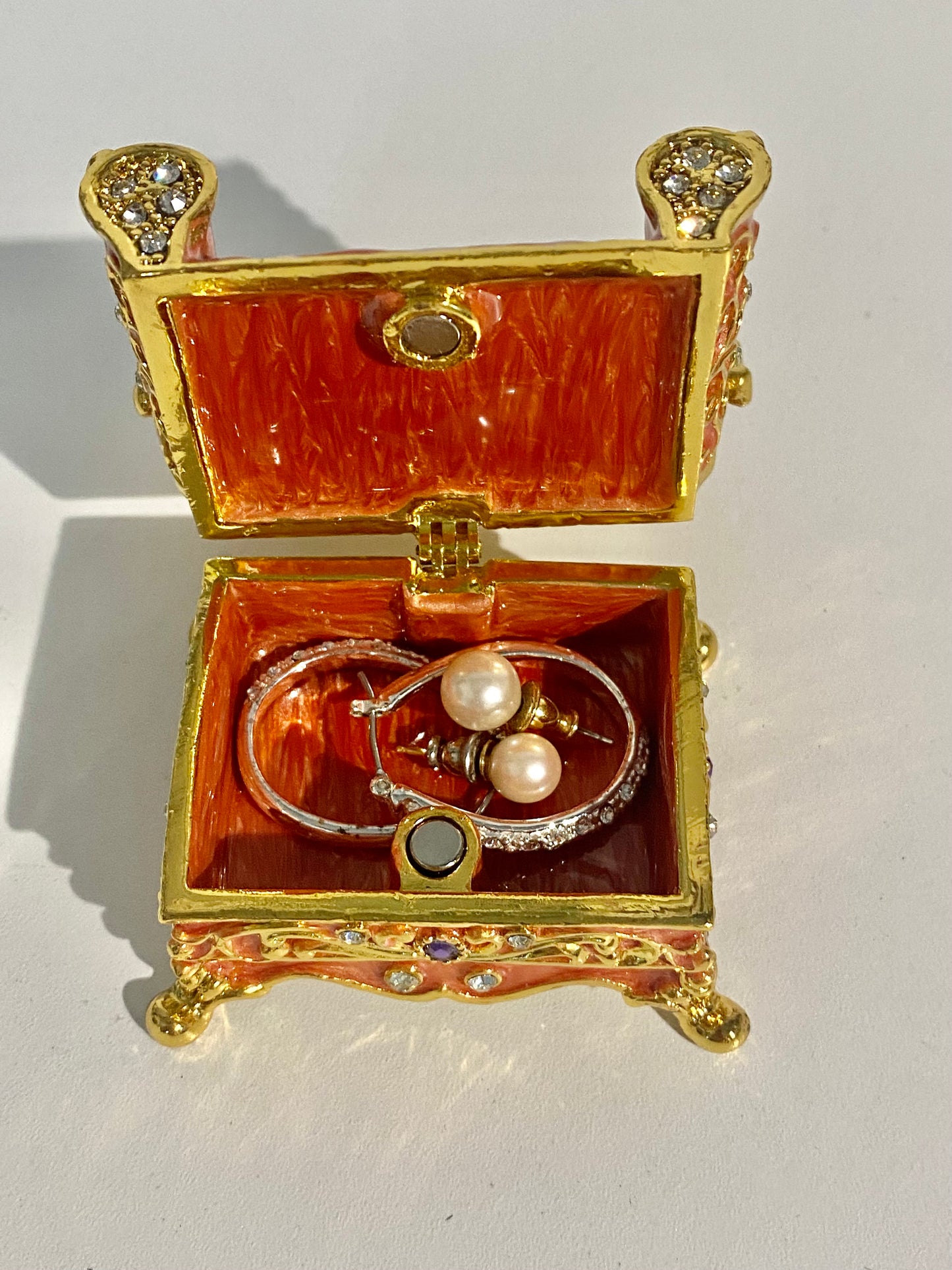 Orange Loveseat Trinket Box