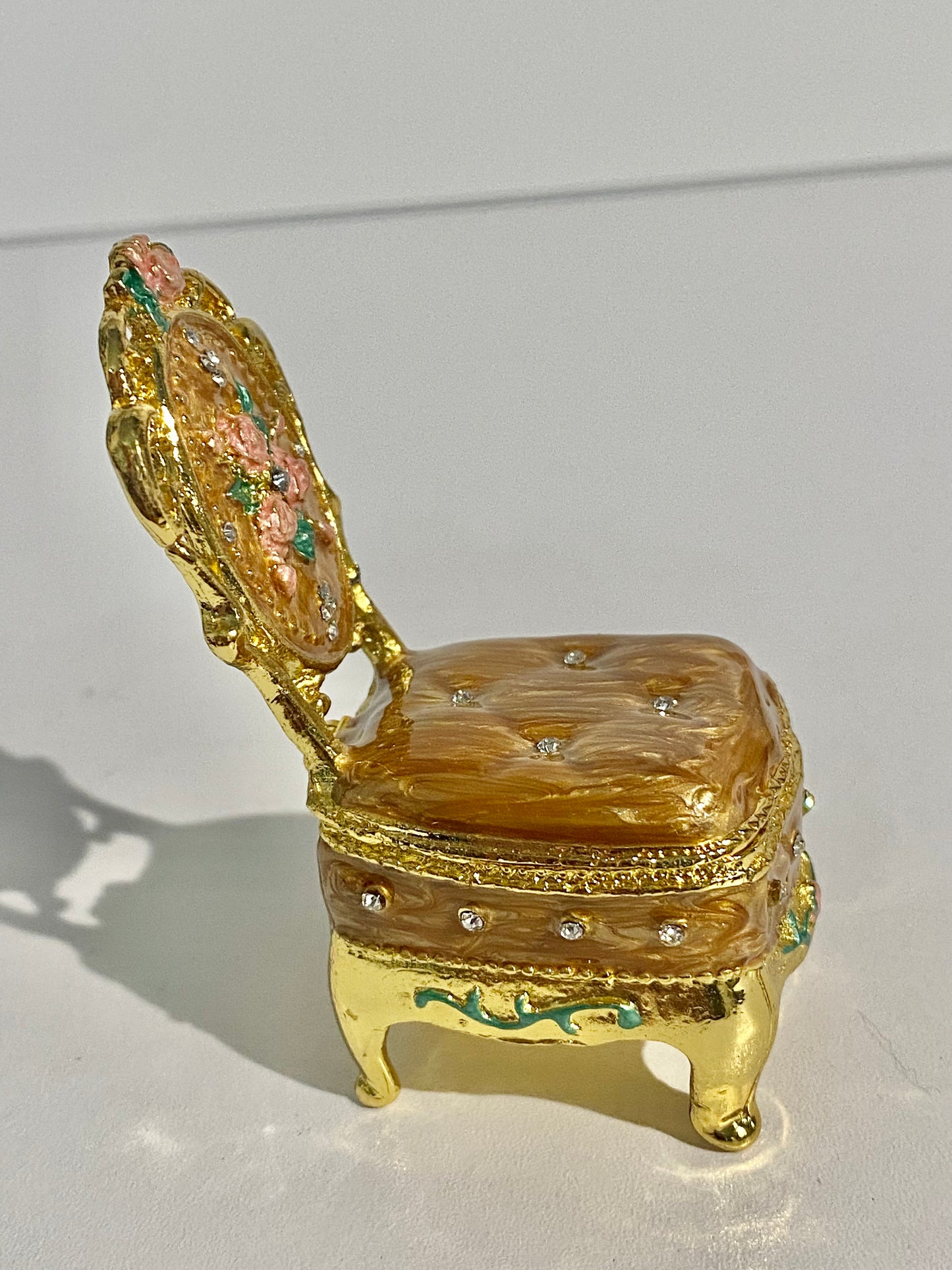 Golden Amber Chair Trinket Box