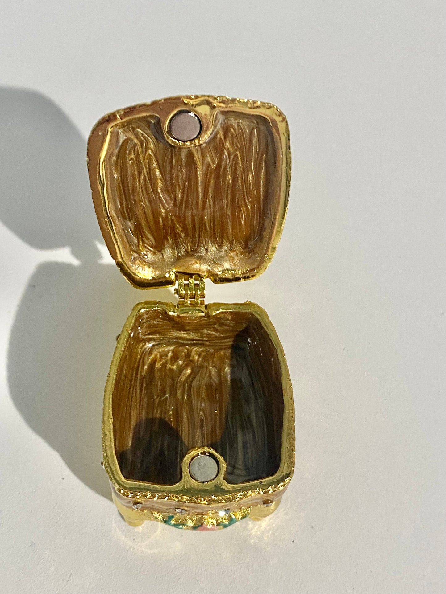 Golden Amber Chair Trinket Box