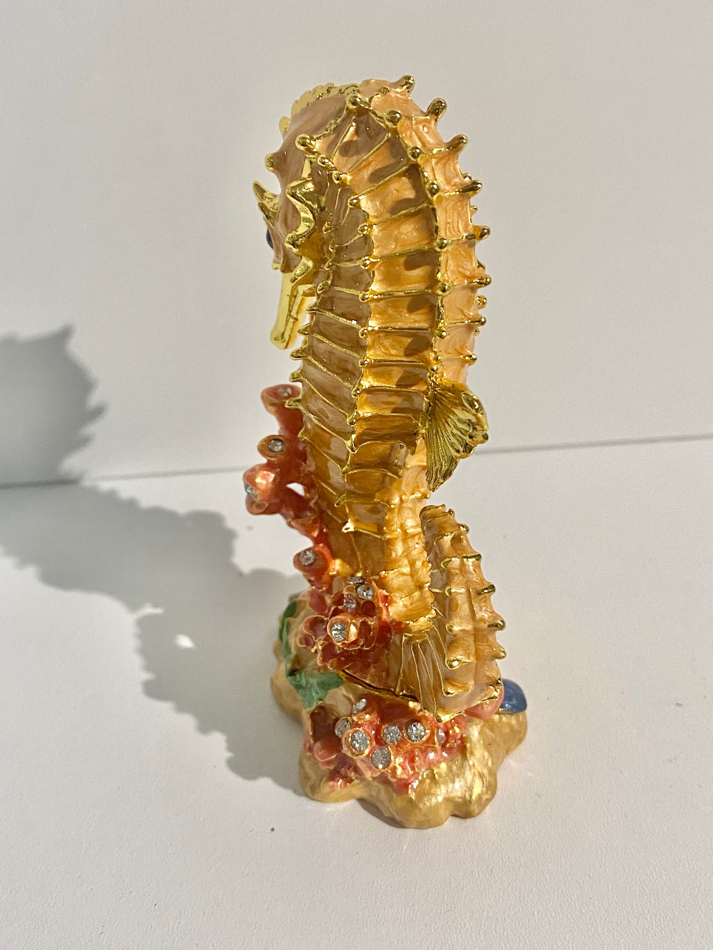 Orange Sea Horse Trinket Box