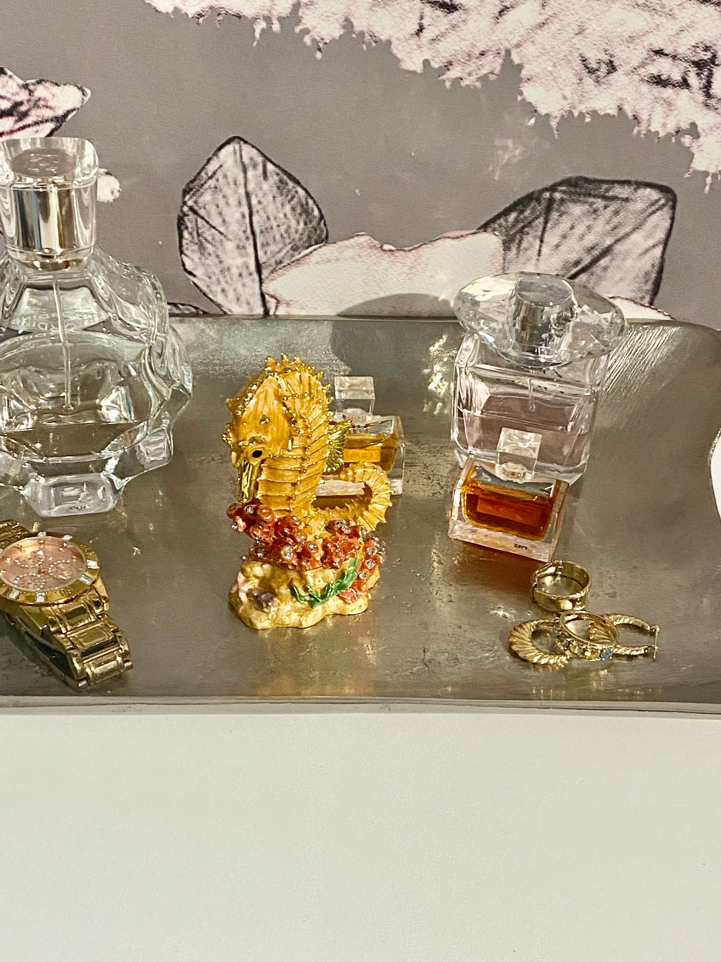 Orange Sea Horse Trinket Box