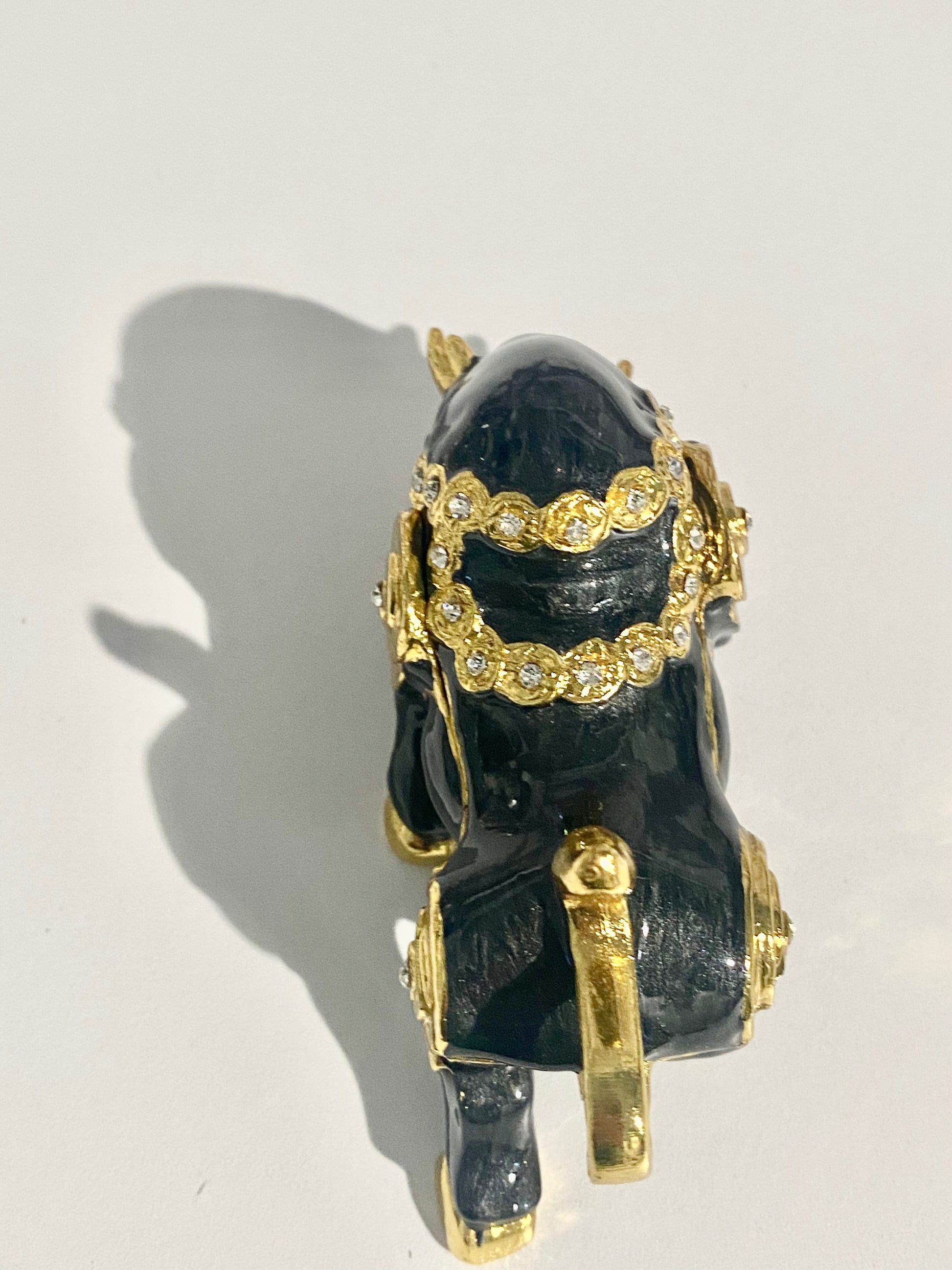 Black and Gold Bull trinket box