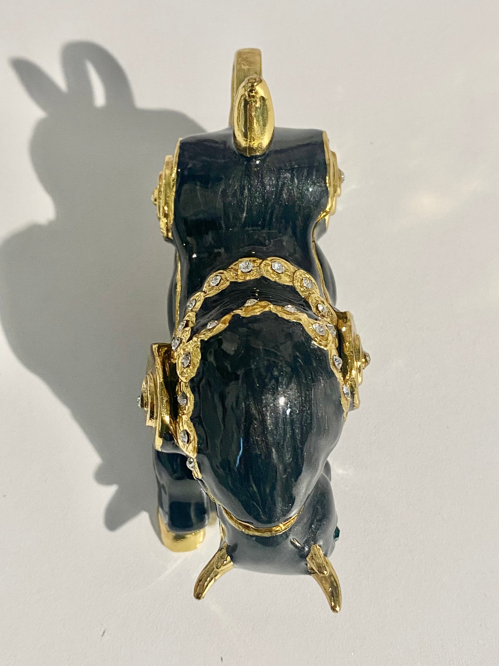 Black and Gold Bull trinket box