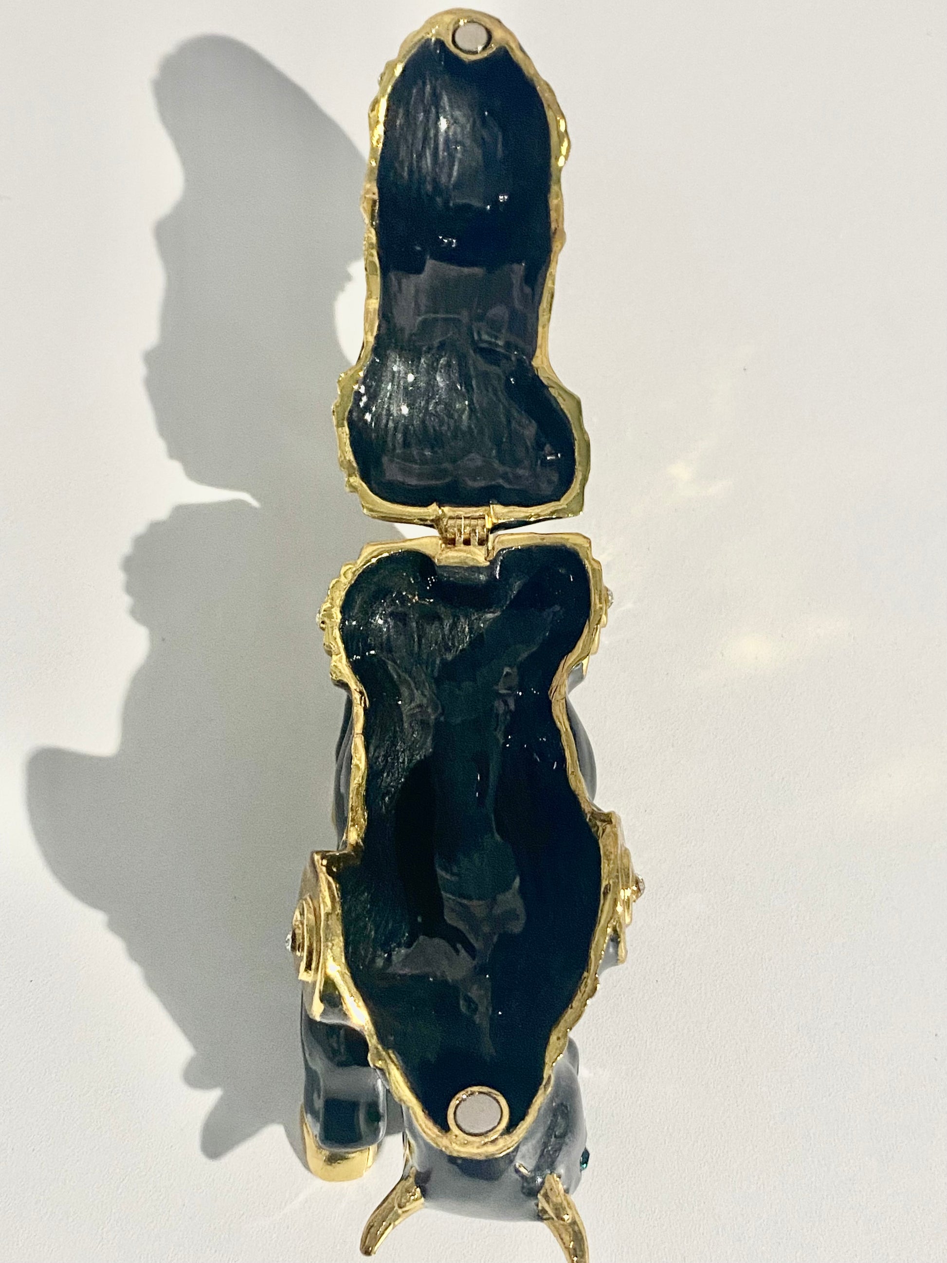 Black and Gold Bull trinket box