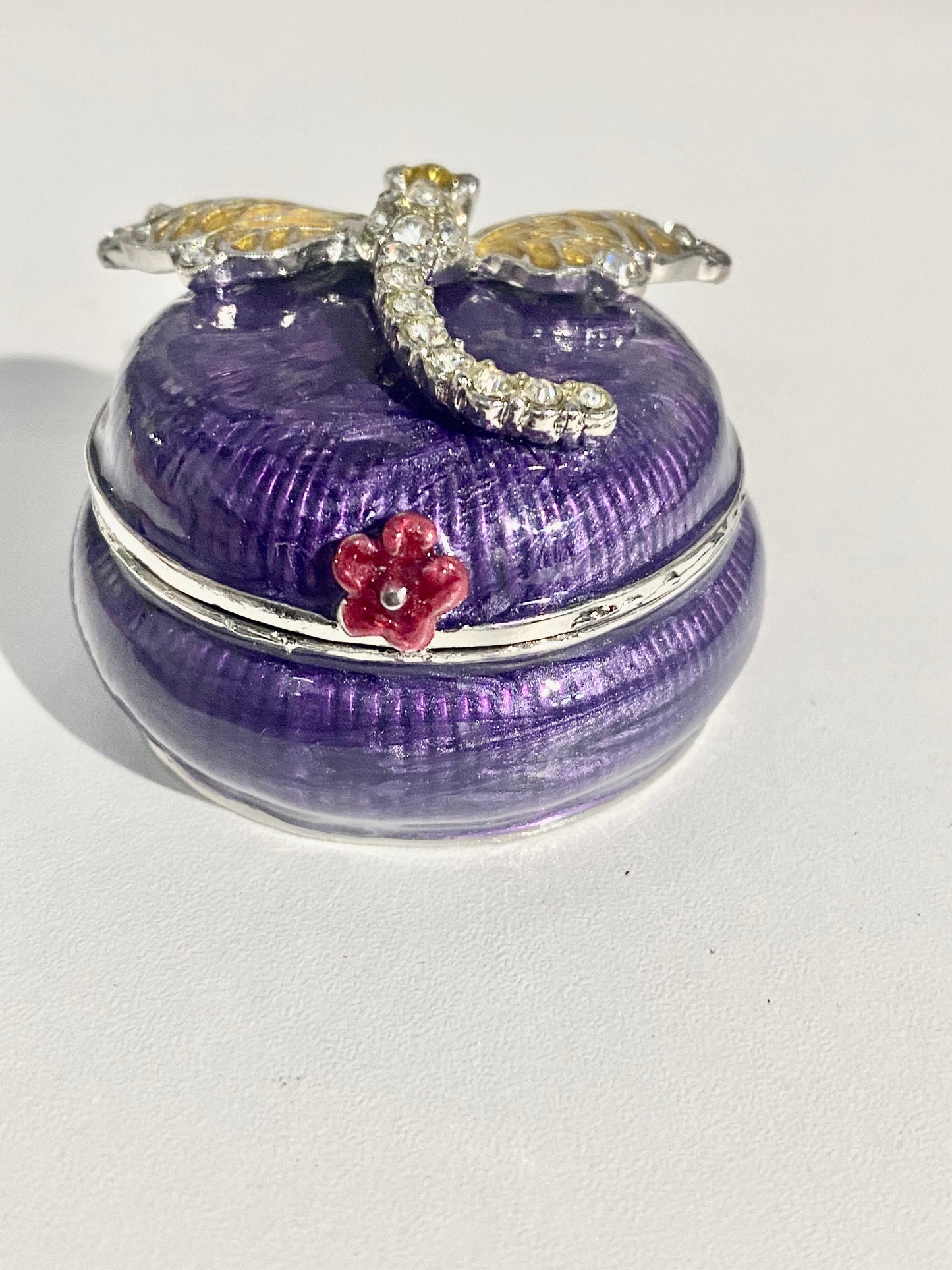 Purple Dragonfly Trinket Box