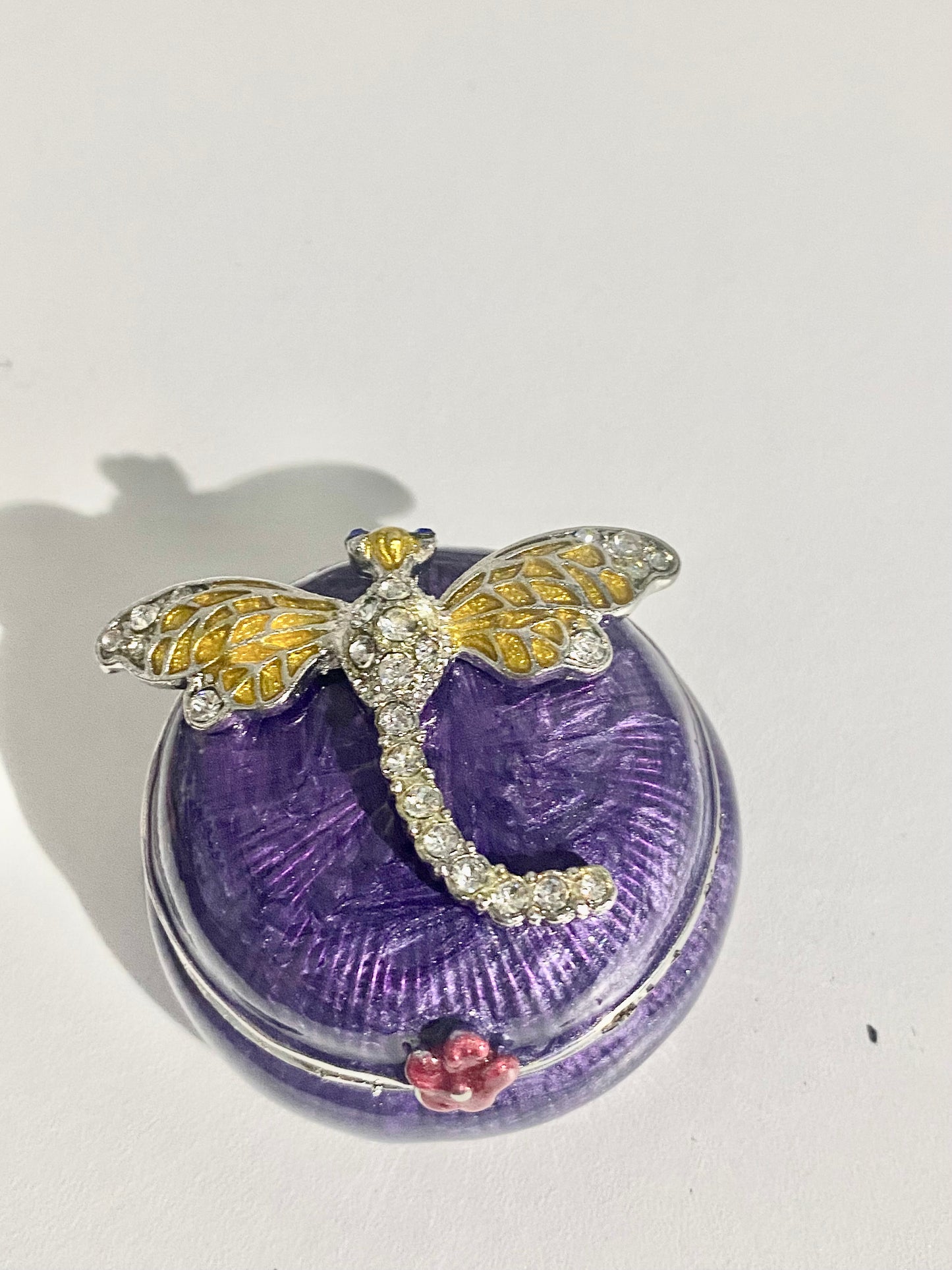 Purple Dragonfly Trinket Box