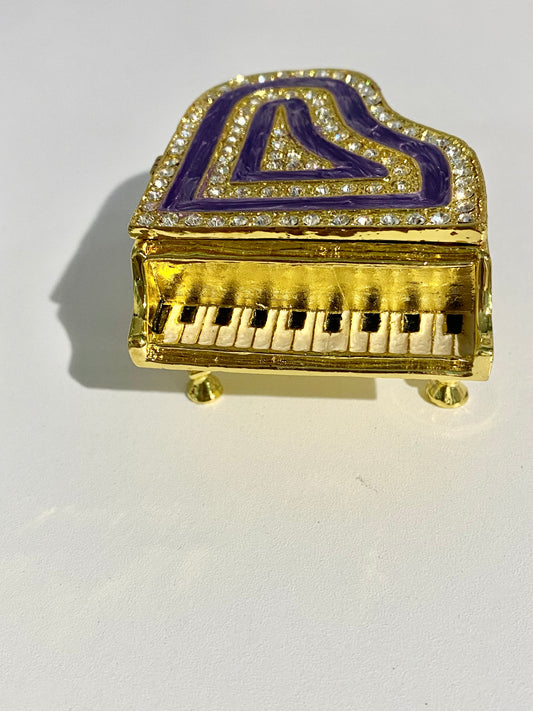 Gold and Purple Piano Trinket Box