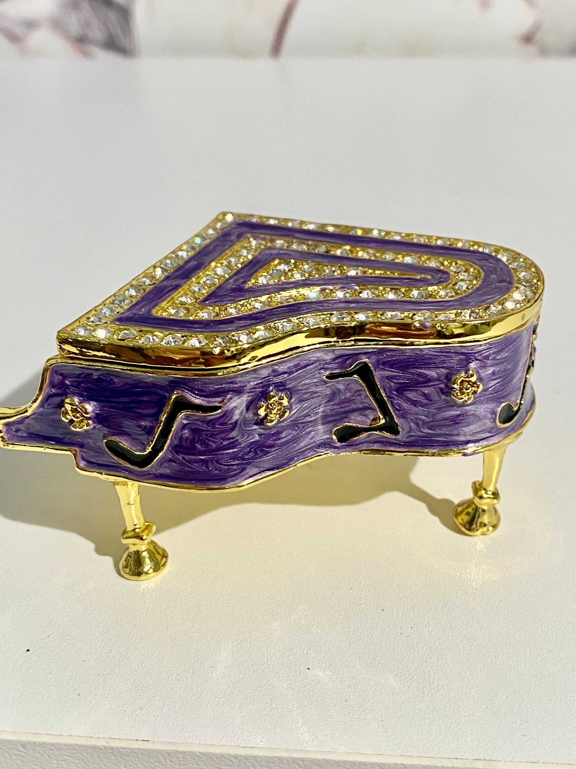 Gold and Purple Piano Trinket Box