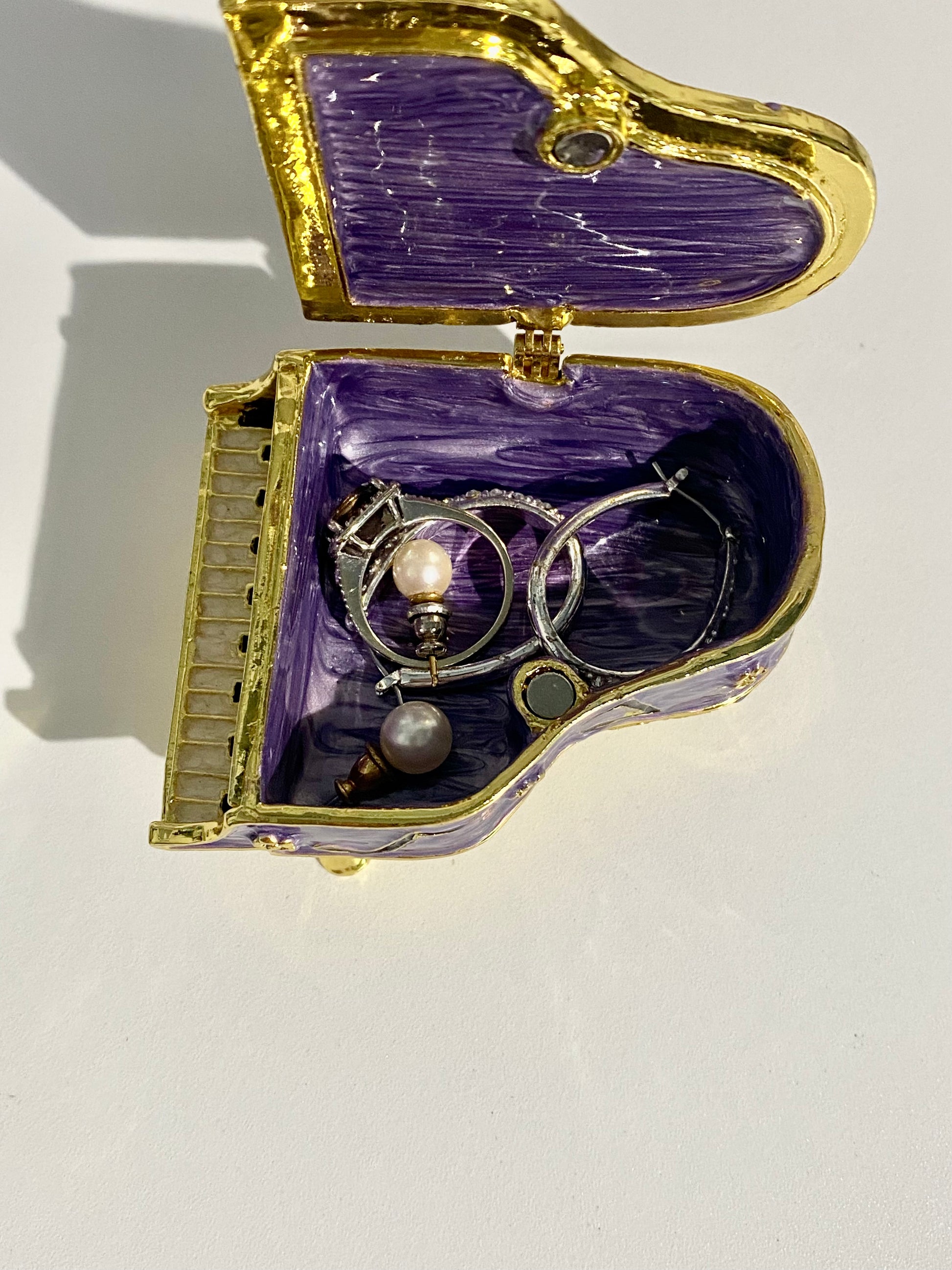 Gold and Purple Piano Trinket Box