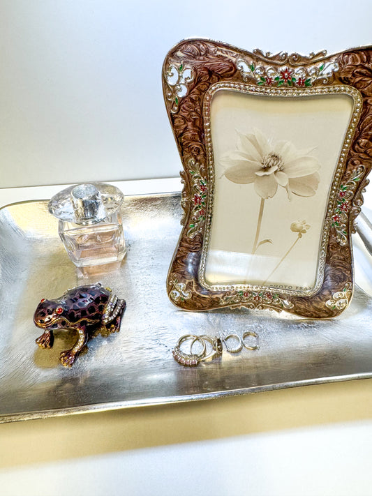 Purple and Black  Leopard Frog Trinket Box