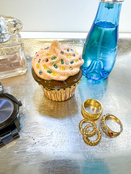 Chocolate Cupcake with Sprinkes Trinket Box