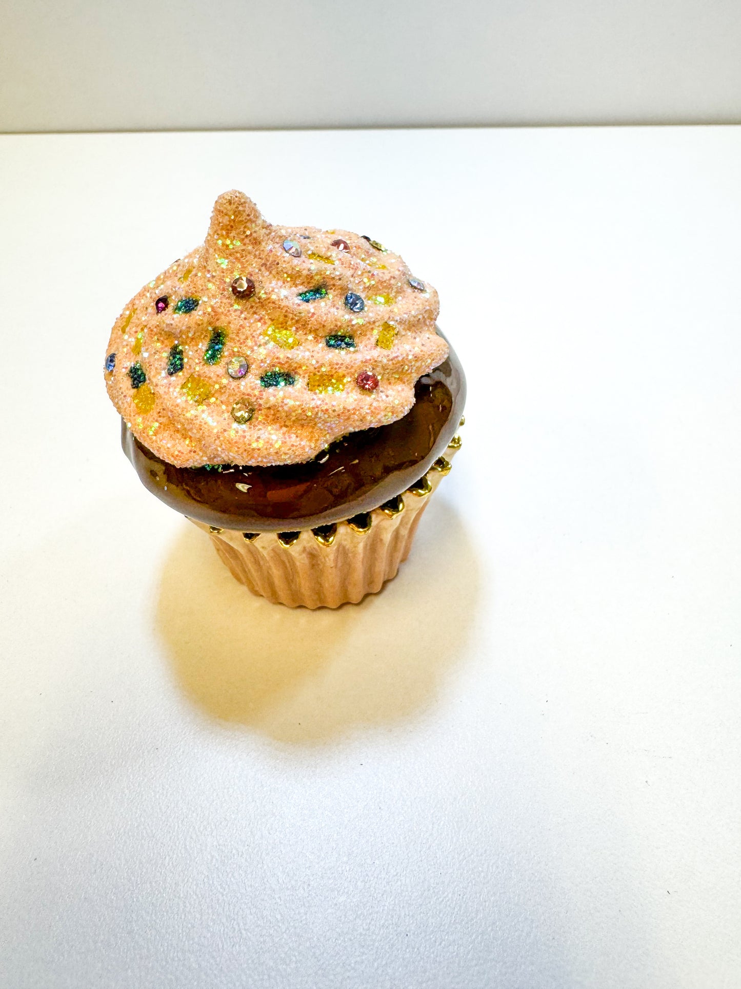 Chocolate Cupcake with Sprinkes Trinket Box