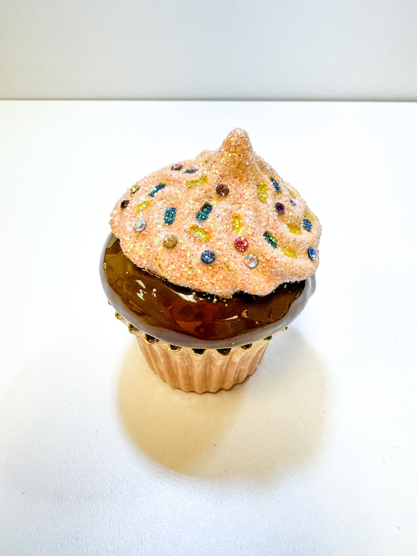 Chocolate Cupcake with Sprinkes Trinket Box