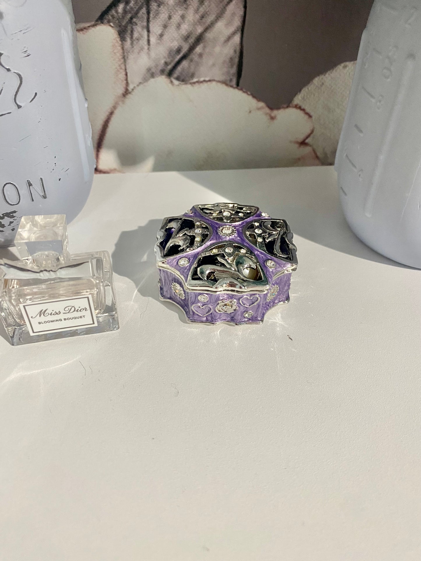 Vintage Purple Trinket Box