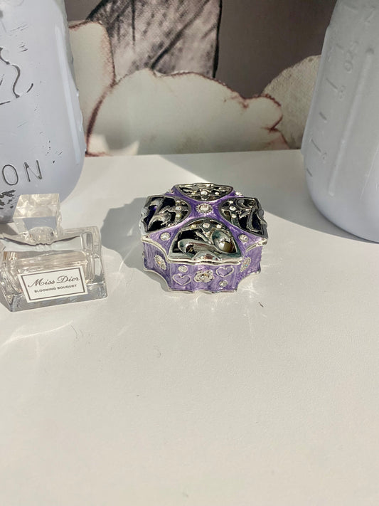 Vintage Purple Trinket Box