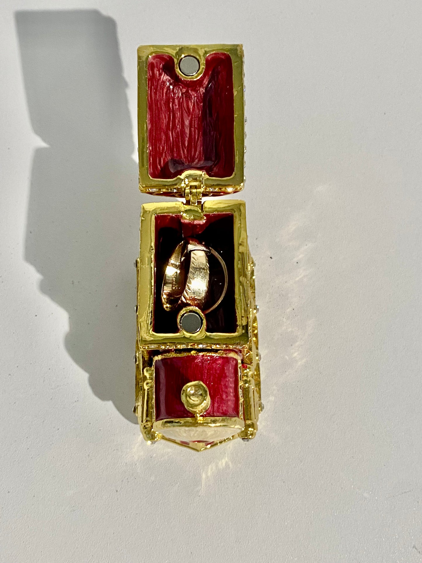 Red and Gold Train Trinket Box