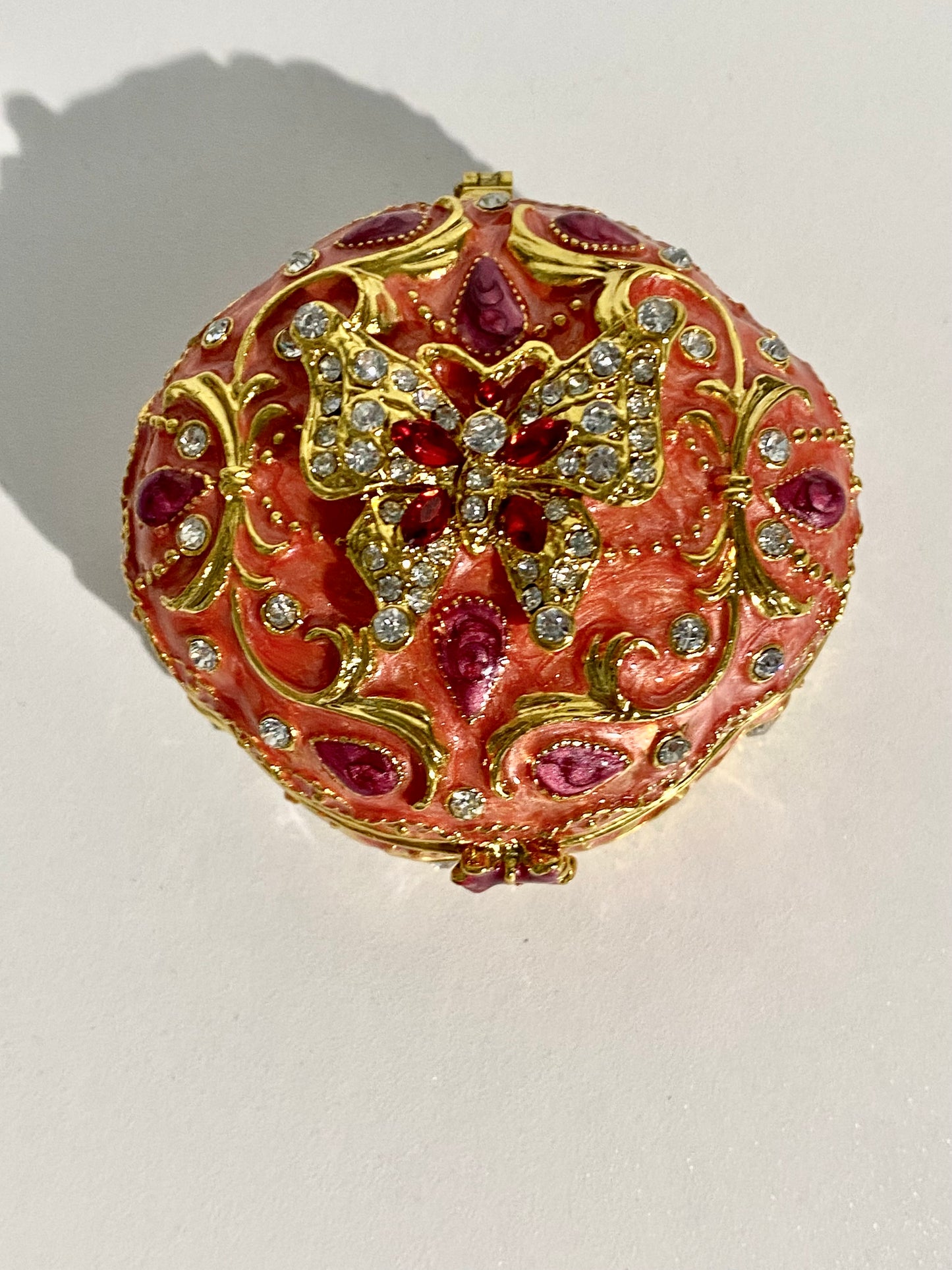Gold and Red Butterfly Trinket Box