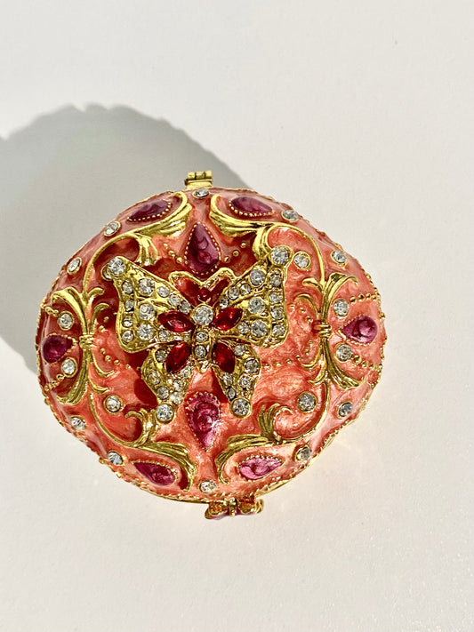 Gold and Red Butterfly Trinket Box