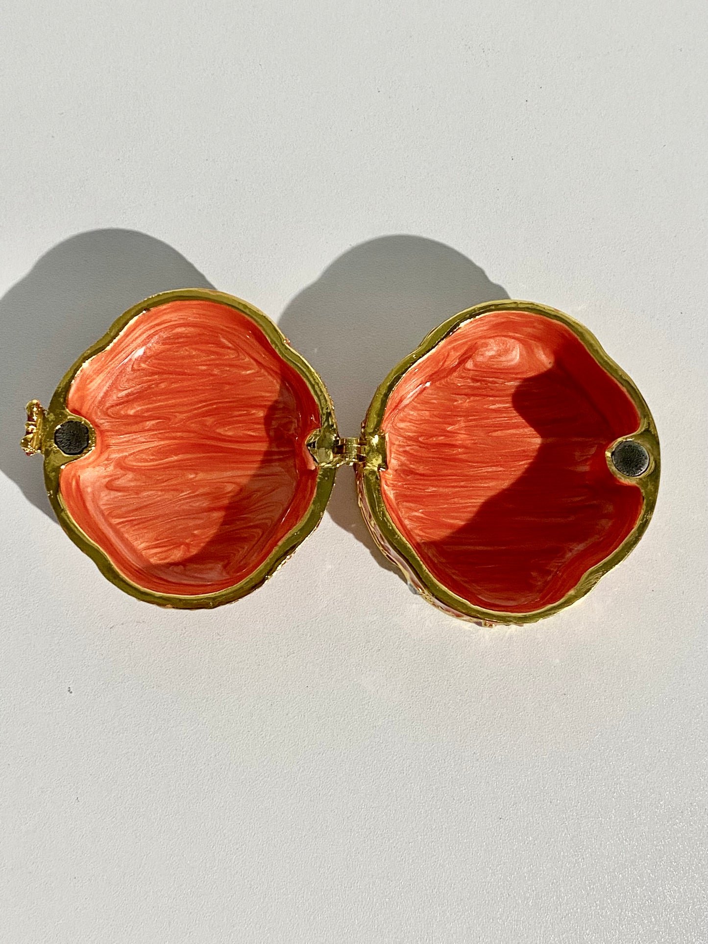 Gold and Red Butterfly Trinket Box