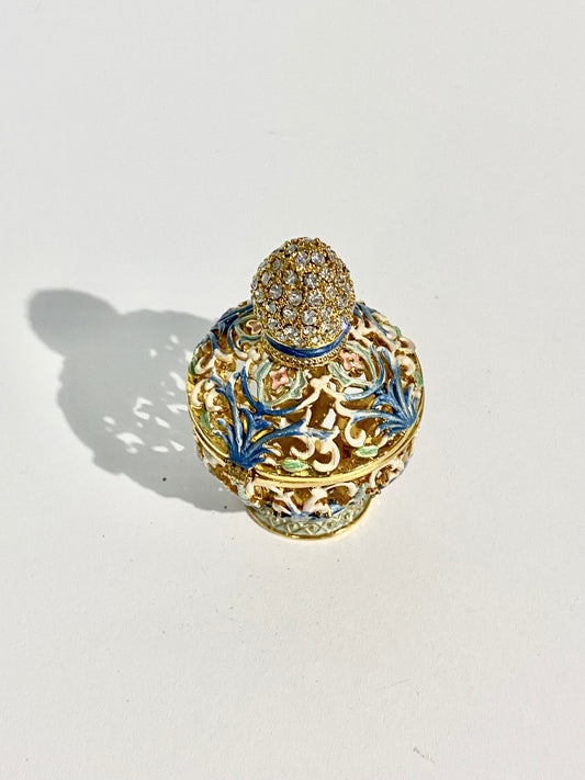 Vintage Blue Perfume Trinket Box