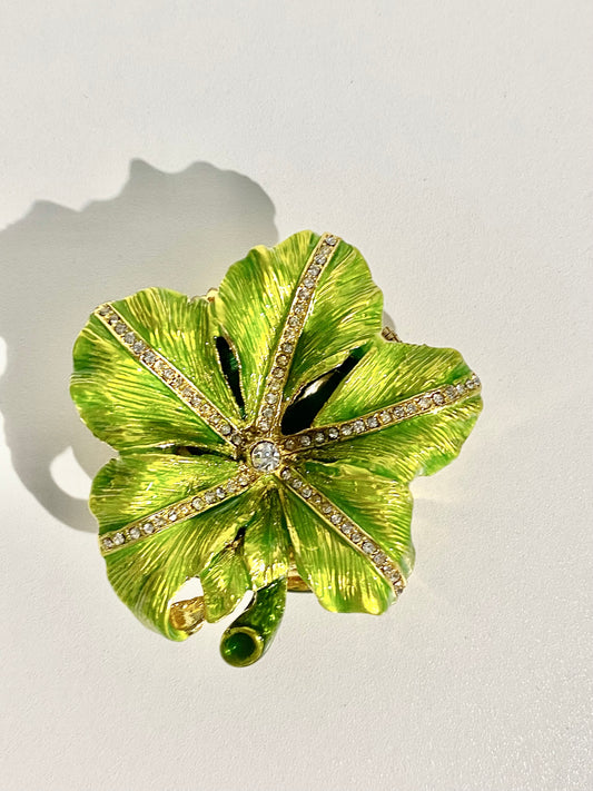 Green Orchid Trinket Box