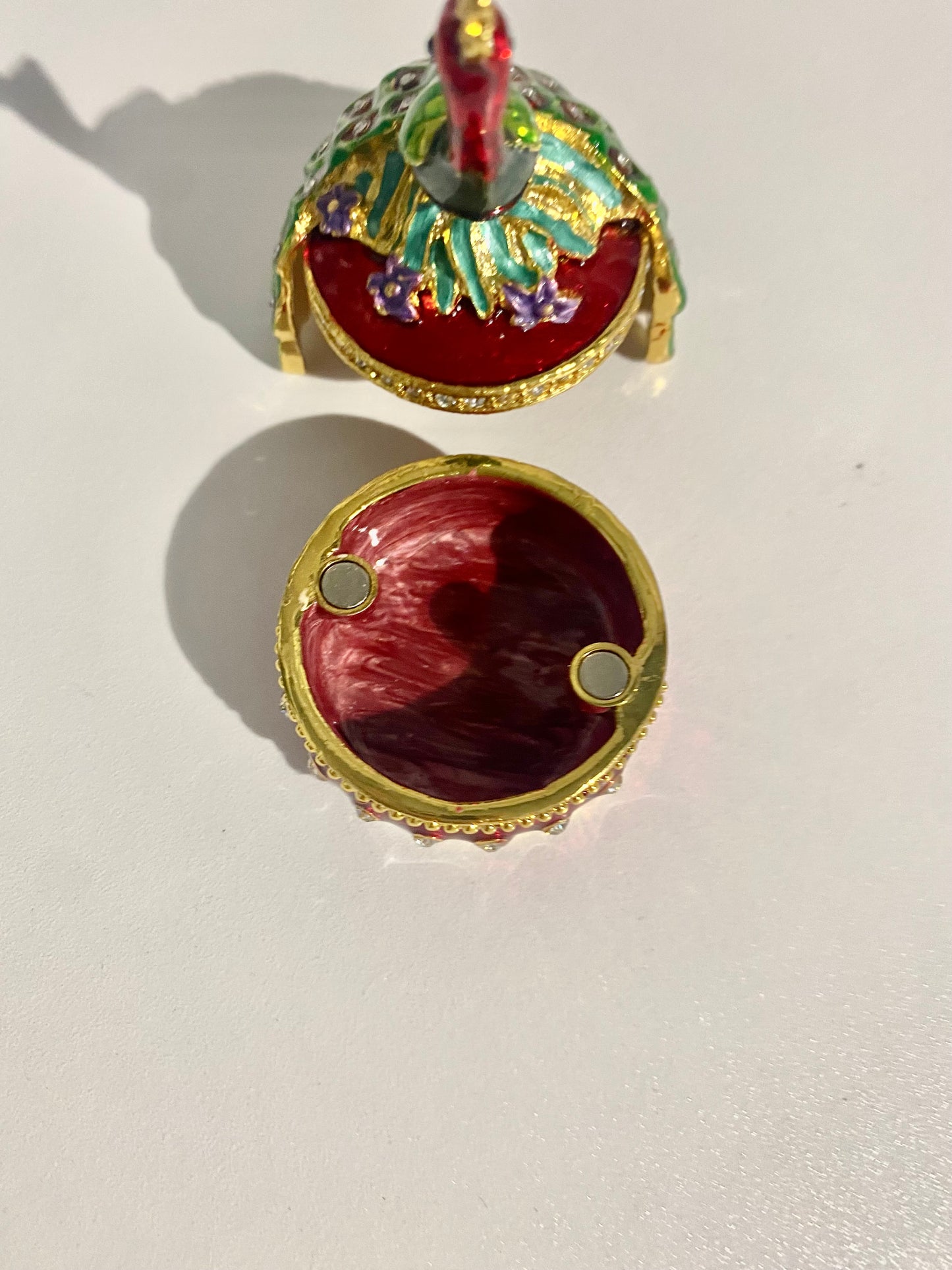 Colorful Peacock Trinket Box