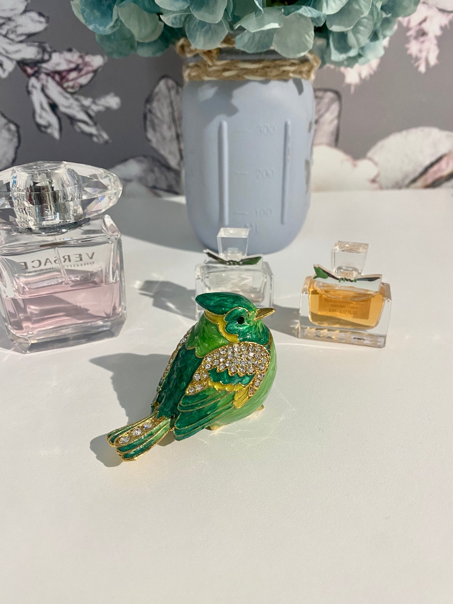 Green Robin Trinket Box