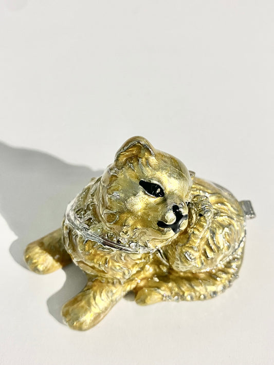 Golden Cat Trinket Box