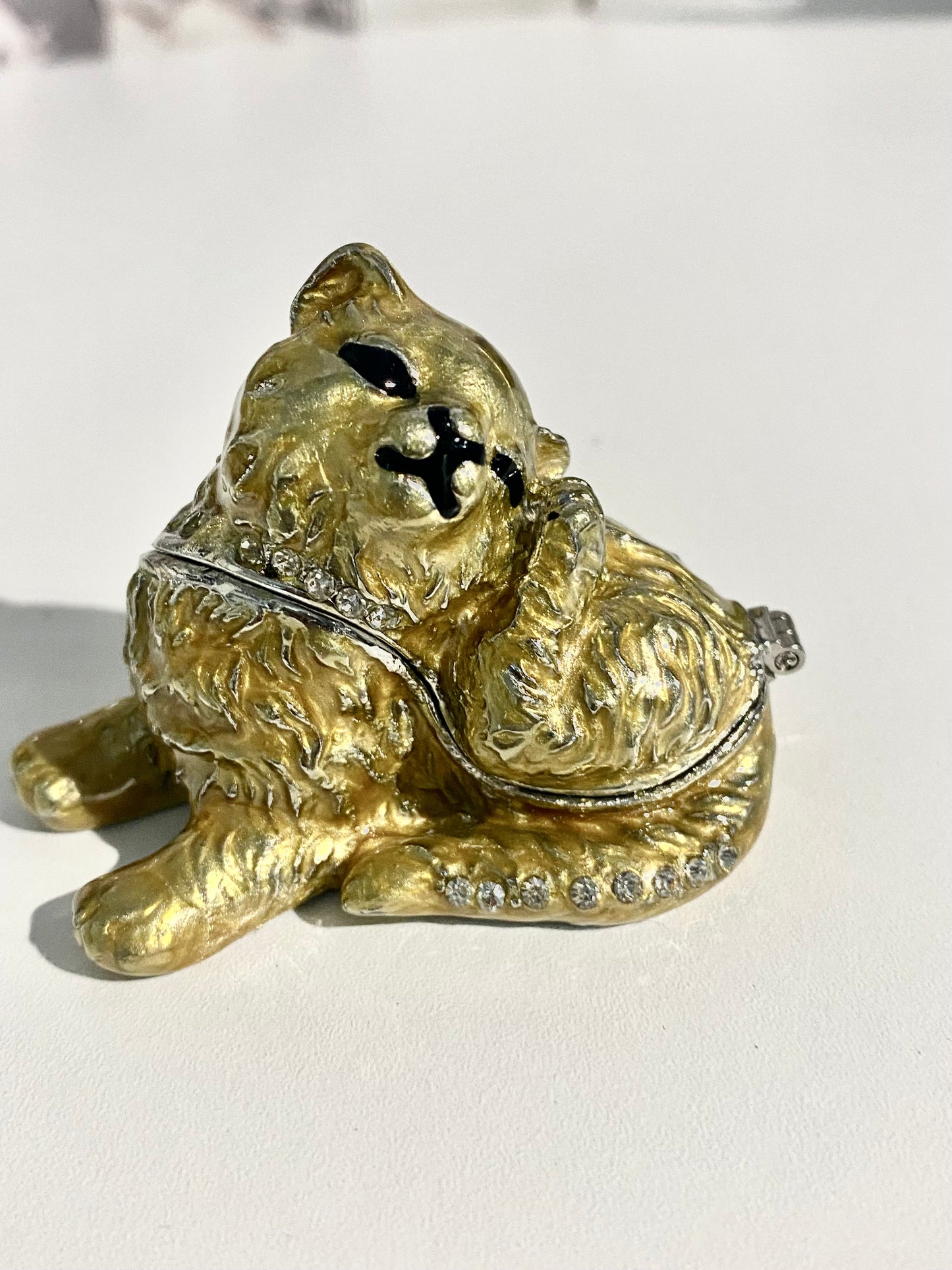 Golden Cat Trinket Box