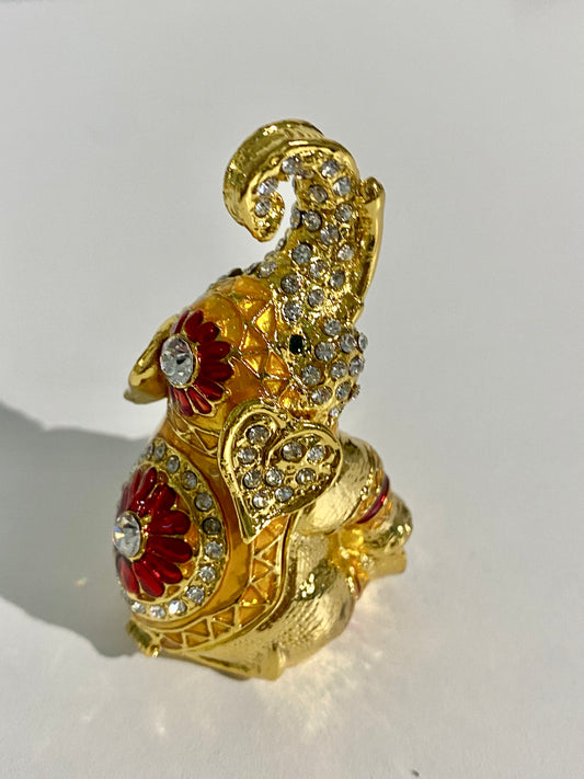 Gold and Ruby Elephant Trinket Box