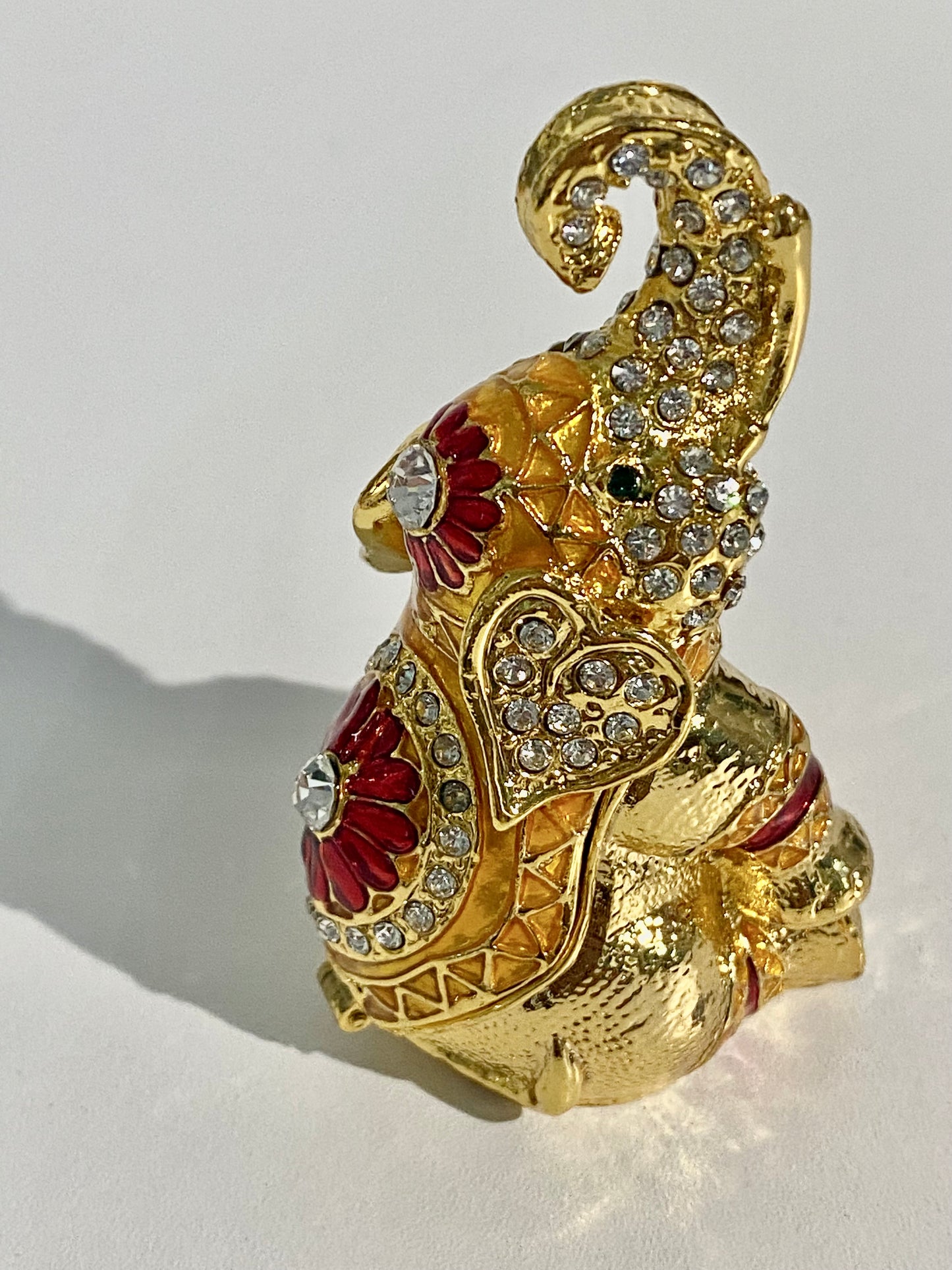 Gold and Ruby Elephant Trinket Box