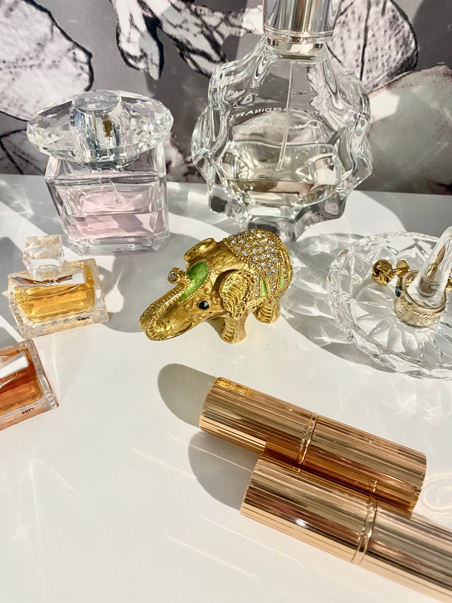 Gold Elephant Trinket Box