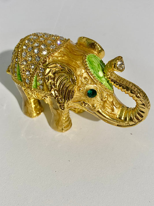 Gold Elephant Trinket Box